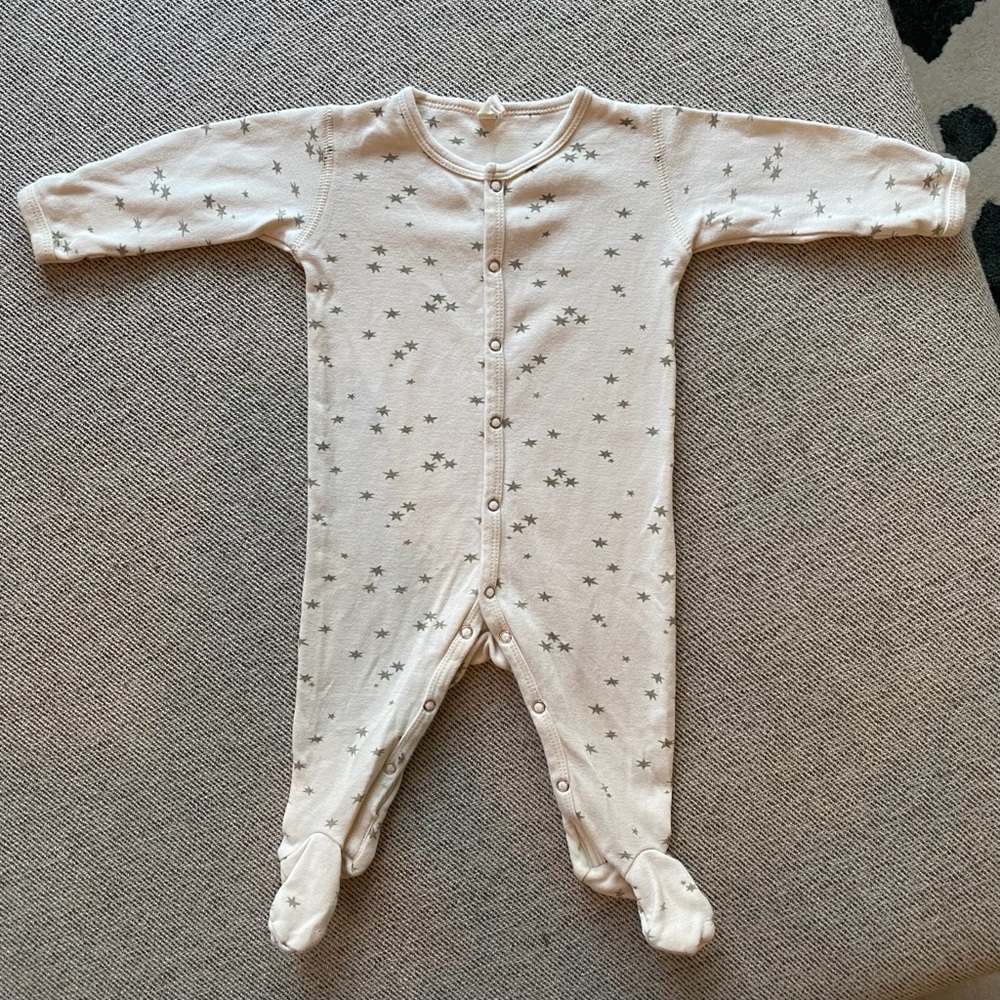 Quincy Mae Full Snap Footie | Ivory, 3-6m